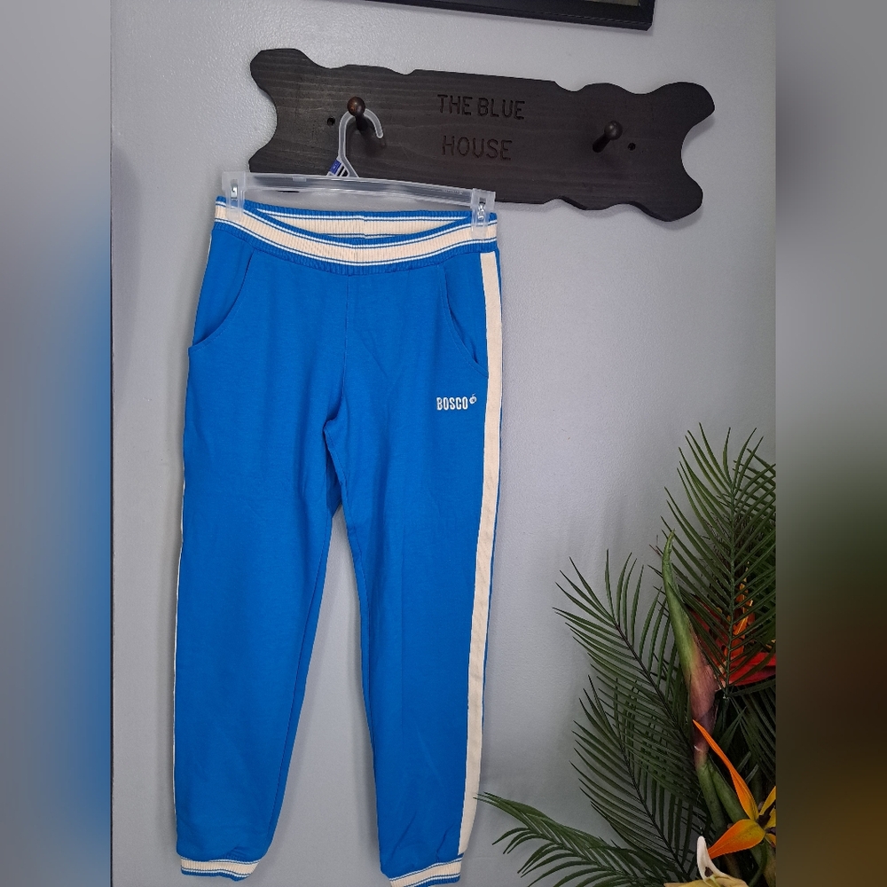 Bosco Jogger Pant Blue/ White Stripe Sz M Cotton/ Polyamide NWOT